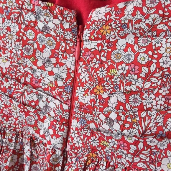 J.CREW | Liberty Tie Front Strapless Dress In Cherry Multi Floral red Sz 0P - Picture 4 of 9